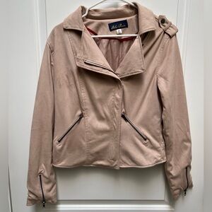 Blush Pink Moto Jacket, M
